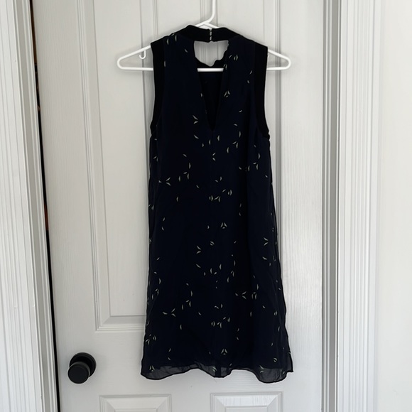 ALC 100% Silk Navy Blue High Neck Mini Dress Size S 4 OP 500 - Picture 5 of 8